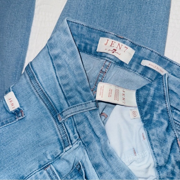 Jen7 7 for All Mankind Women's Jeans Ankle Skinny Size 12 Frayed Tulip Hem - Picture 14 of 15